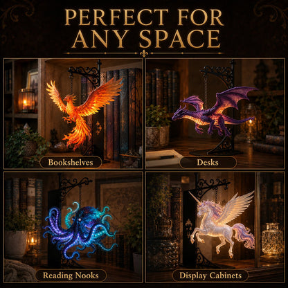 🔥Last Day 49% OFF -🏰Glowing Dragon Hanging Bookshelf Light