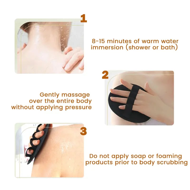 4 Counts Soft Rubber Shower Scrubber for Efficient Cleansing Body, For All Kinds of Skin and more Cleaning