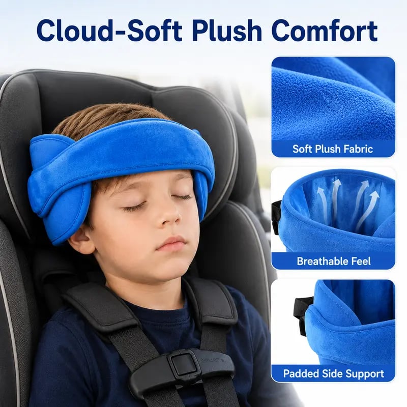 ⭐ Kids Car Seat Head Support Strap | Toddler Sleep Head Stabilizer for Car Travel
