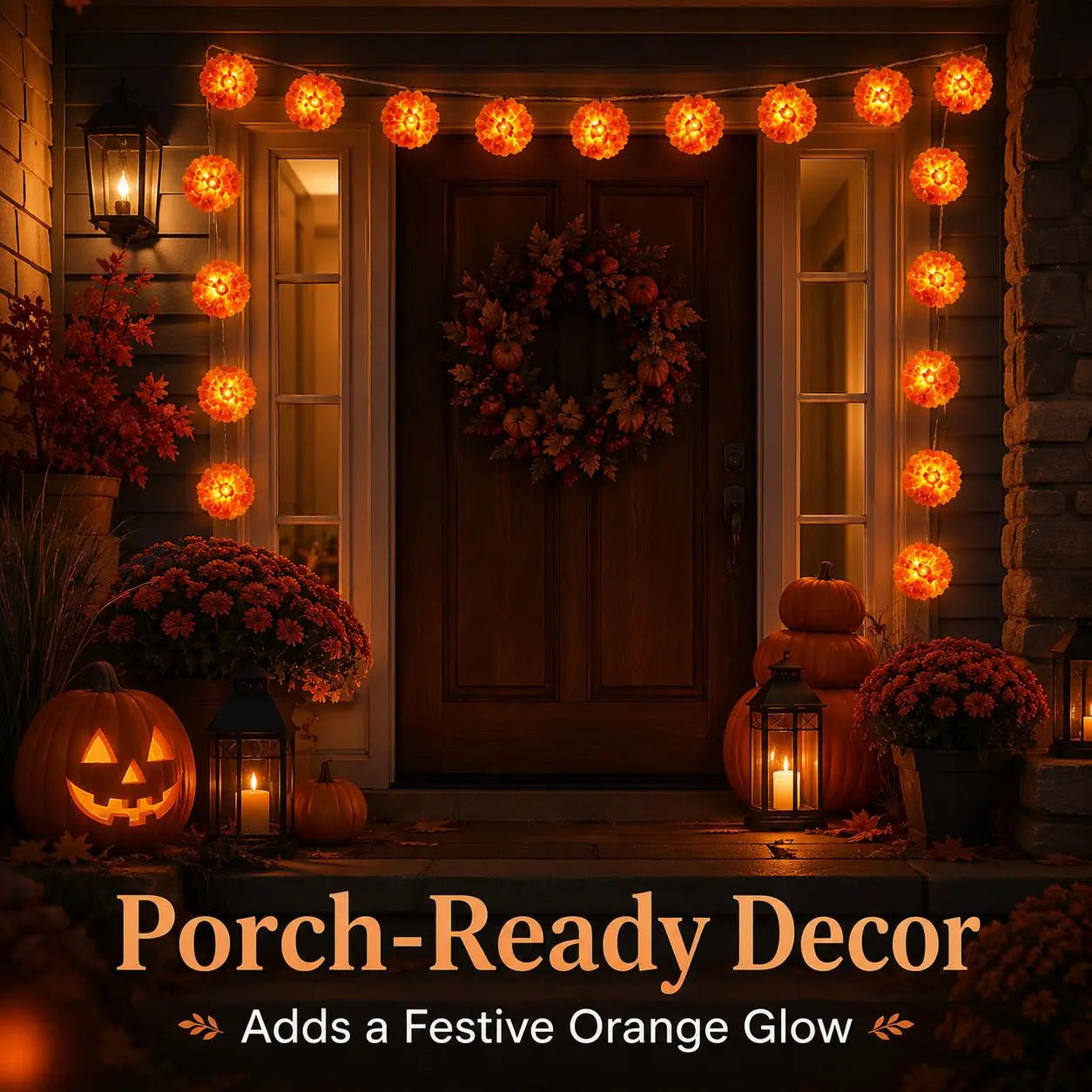 3M 20-LED Marigold String Lights for Ofrenda, Halloween & Fall Decor