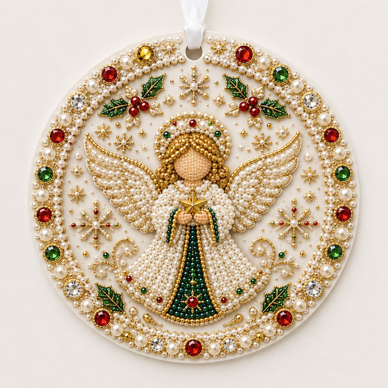 🌲✨ DIY Pearl & Gem Christmas Ornament Collection