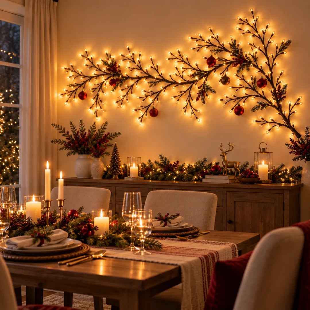 ✨ Flexible LED Branch Lights | Remote-Controlled Holiday Wall Decor