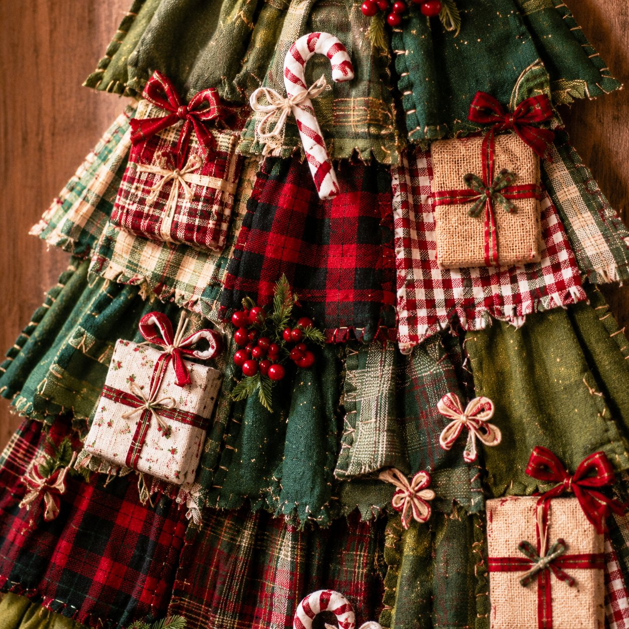 Christmas door hanging detail