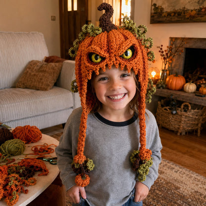 🎭🎃 Halloween Monster Hood DIY Crochet Kit | Premium Soft Yarn Materials with Step-by-Step Guide DIY Handmade Wearable Character Hood 🧶✨