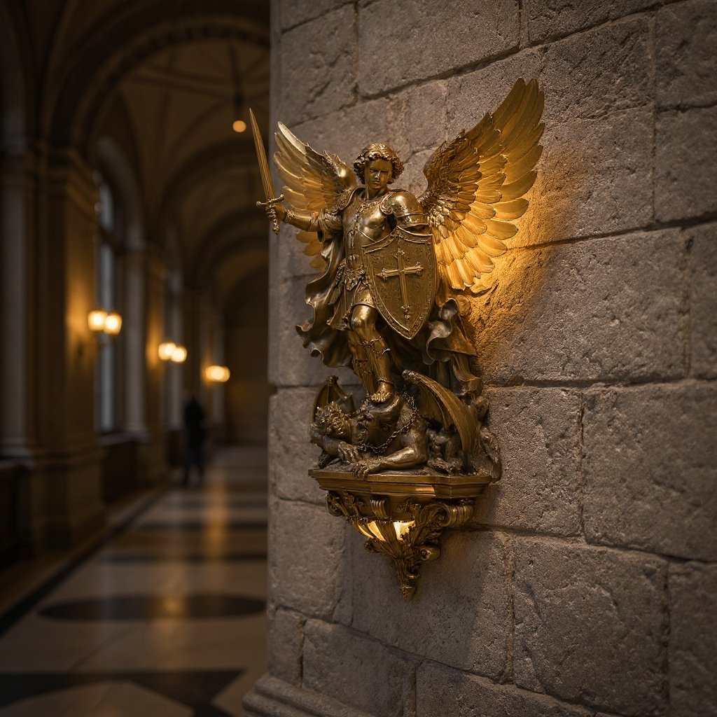 🔥😇2026 Archangel Michael Wall Lamp – Guardian of Light & Valor ⚔️🛡️