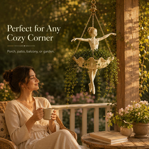 💃 Ballet Dancer Hanging Planter –🌿Elegant Garden Decor for Porch & Patio