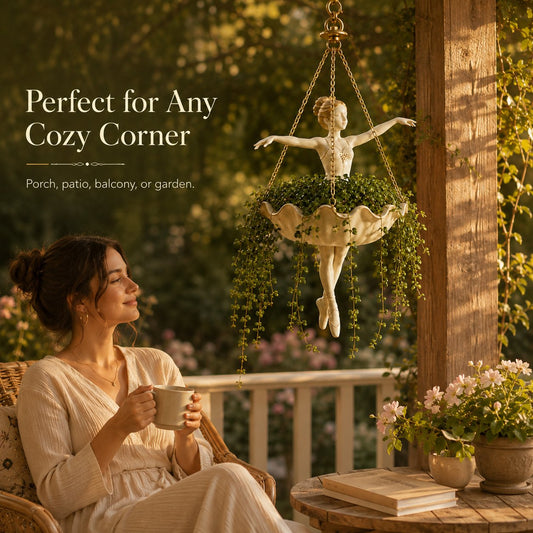 🔥💃 Ballet Dancer Hanging Planter– 🌿Elegant Garden Decor for Porch & Patio