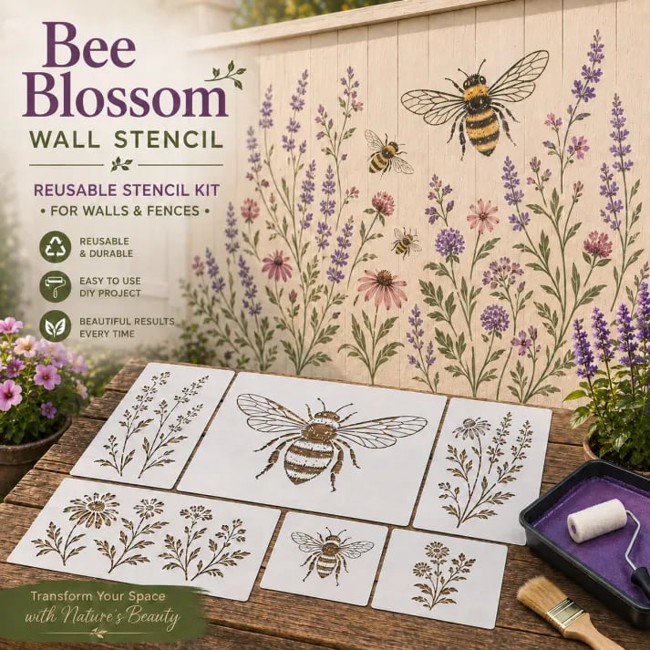 🔥LAST DAY 50% OFF - 🌿 Garden Wall Stencil™ – Reusable DIY Kit for Walls, Fences & Patios