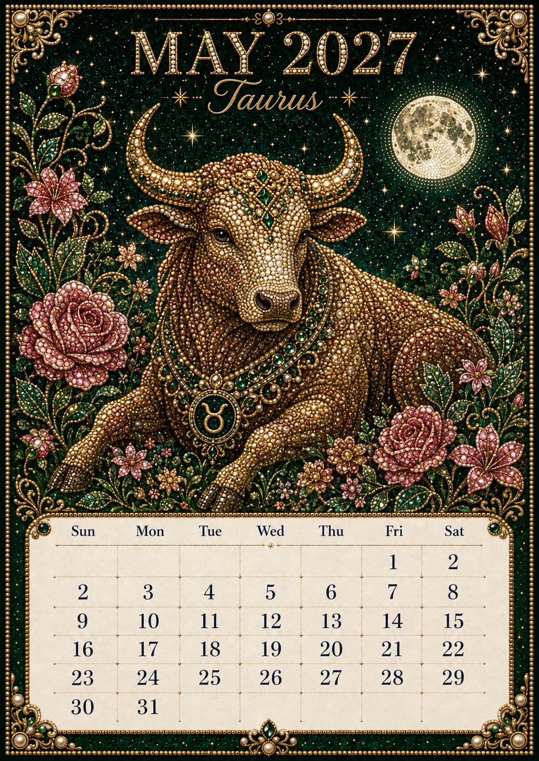 🌙 Beginner-Friendly 2027 Twelve Zodiac Bead Art Calendar Kit | Complete Kit with Zodiac Design Base, Decorative Beads & Step-by-Step Guide Included 💕