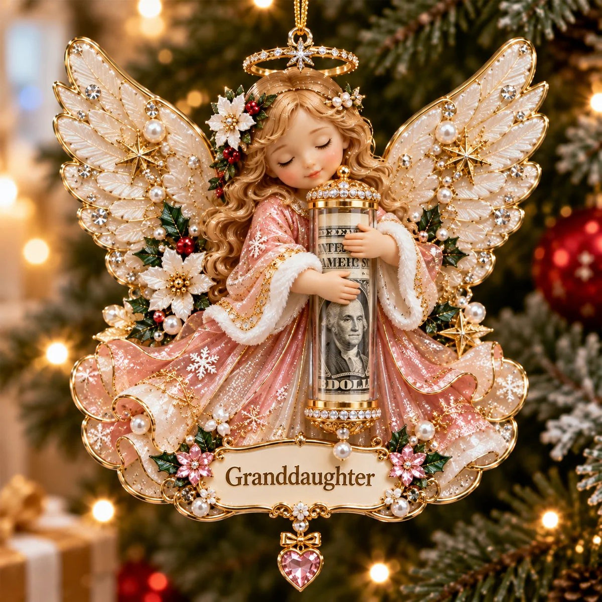 ⏰ LAST DAY SALE 49% OFF! 👼💵 3D Angel Christmas Cash Gift Ornament – Holiday Money Holder Keepsake ✨