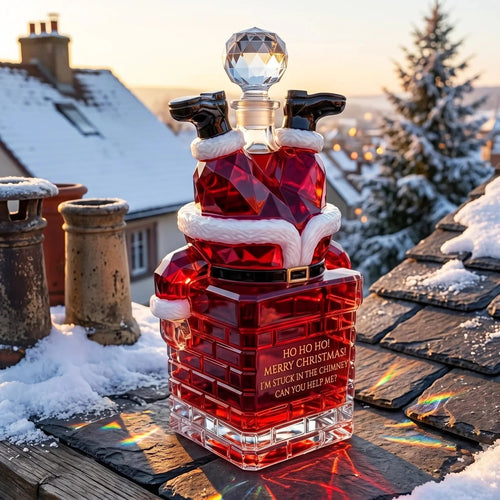 🎅 Santa Stuck in the Chimney Whiskey Bottle