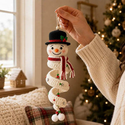 🔥 Limited Time Sale 49% OFF – ☃️ Crochet Snowman Spiral Ornament DIY Kit | Complete Beginner-Friendly Set with Soft Yarn, Crochet Hook, Festive Beads, Snowflakes & Step-by-Step Guide 🧶🎄✨