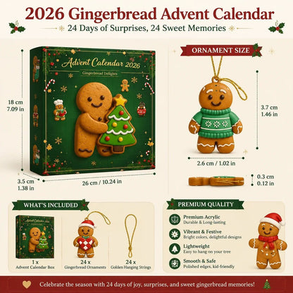 🔥LAST DAY 49% OFF - 🎄 2026 Gingerbread Advent Calendar
