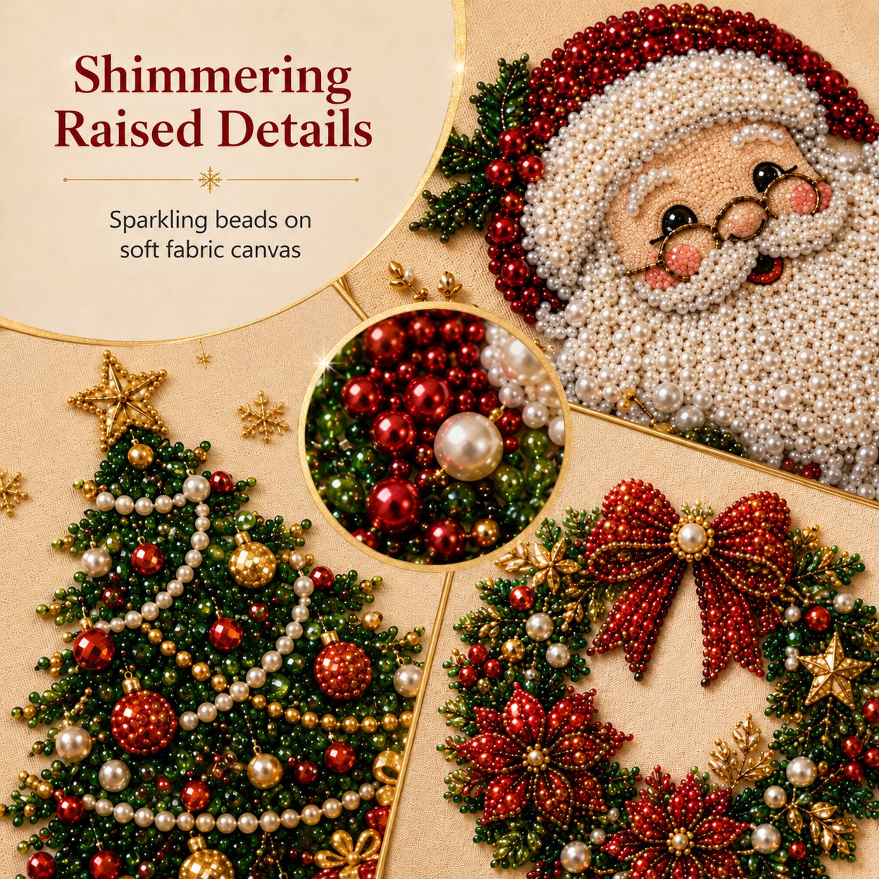 🧘Relaxing & Beginner-Friendly - 🎨💎DIY Christmas Pearl Diamond Painting Art Kit With Frame