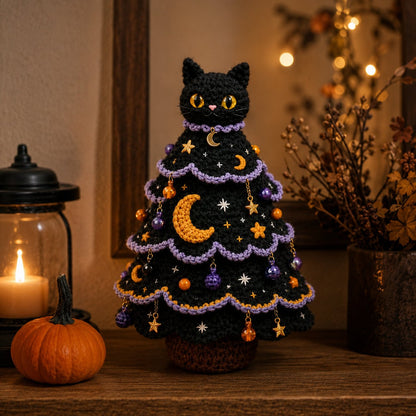 🔥 LAST DAY 49% OFF – 🎃 Halloween Tree DIY Crochet Kit | All-In-One Kit for a Layered 7-Inch Spooky Tabletop Decoration 🧶👻✨