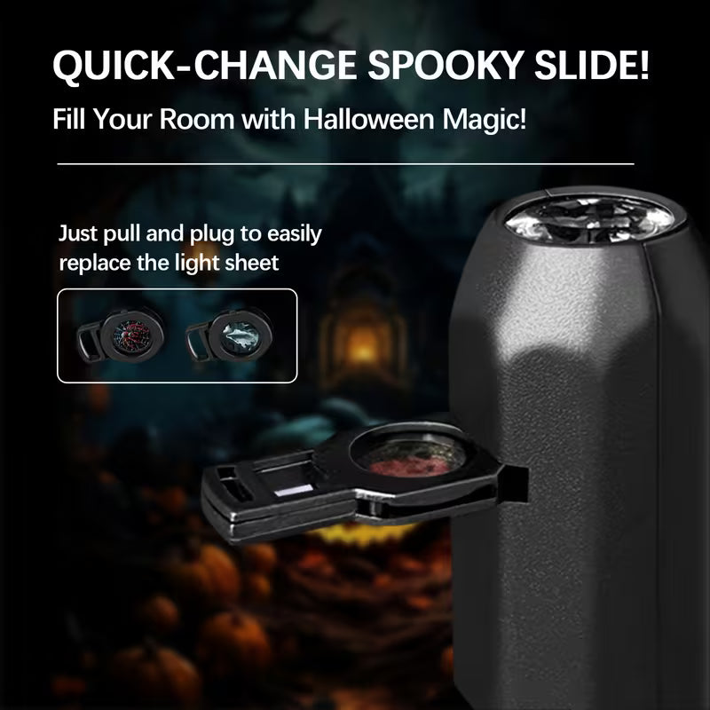 Halloween LED Projection Light | 360° Rotatable USB Horror Atmosphere Lamp