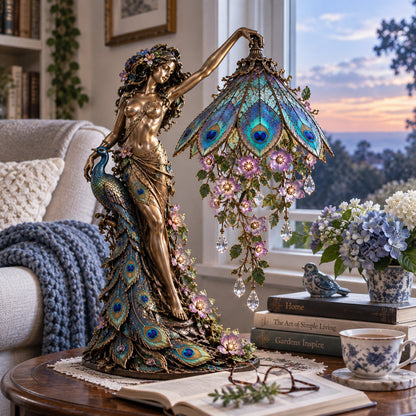 ✨🦚 Peacock Goddess Table Lamp