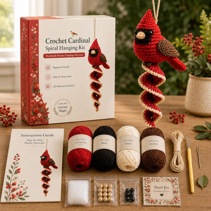 🔥LAST DAY 50% OFF - 🎁Crochet Spiral Hanging Kit – Beginner-Friendly DIY Garden Animal Decor 🧶🌿