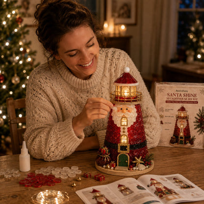 ✨ DIY Christmas Lighthouse Kit | Sea Glass-Style Pieces & LED Lights