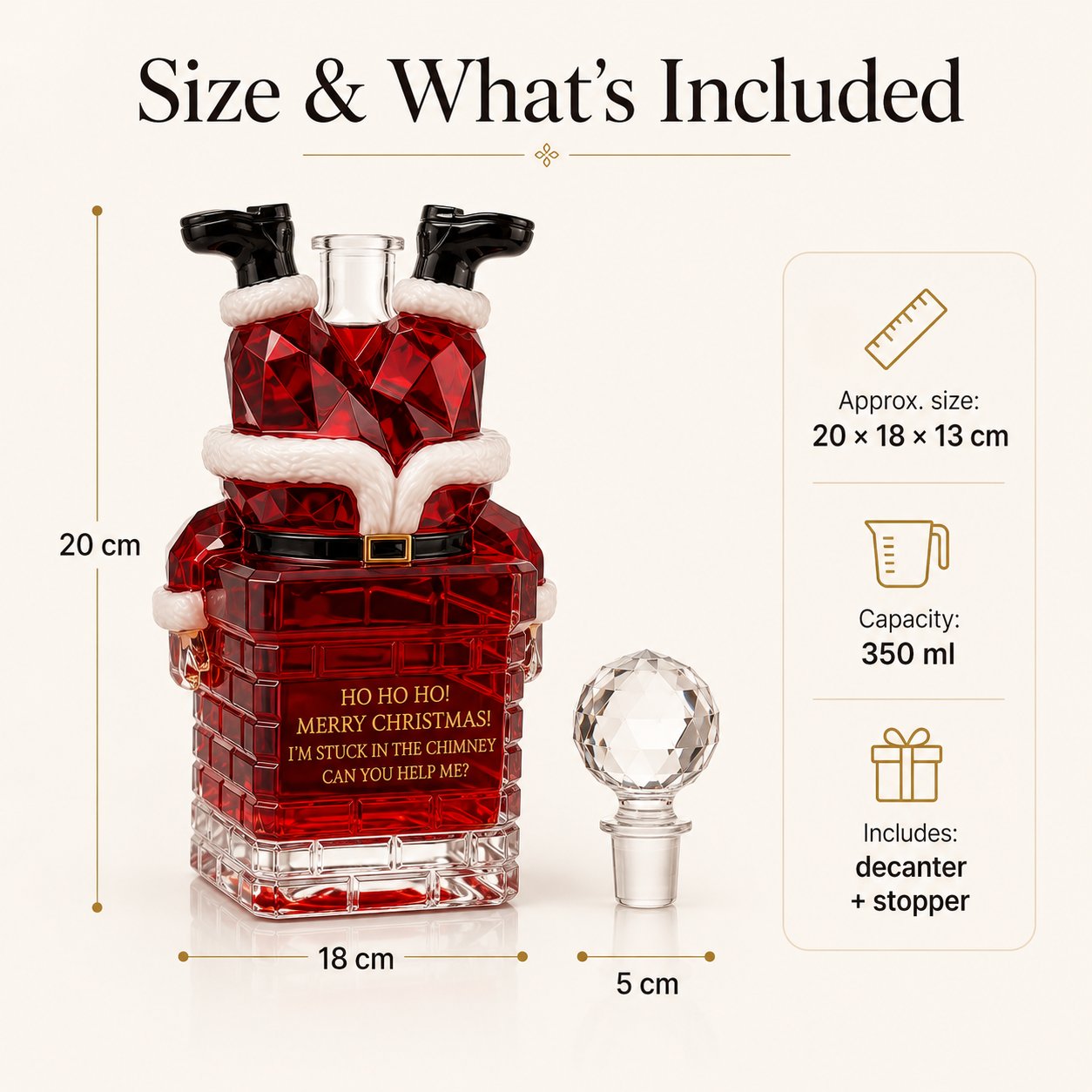 ✨ ✨ Pre-order: 50% Off – Santa Stuck in the Chimney Whiskey Bottle
