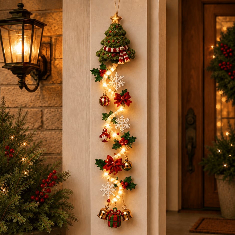 ⏳ Last day! 53% OFF – 🎅MerryCascade™ Glowing Christmas Door Hanger