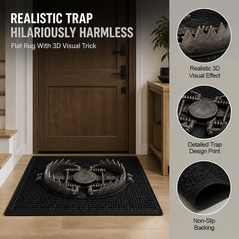 🔥 LAST DAY 49% OFF - 😂 Gotcha! 3D Bear Trap Illusion Doormat – Funny Prank Entry Mat