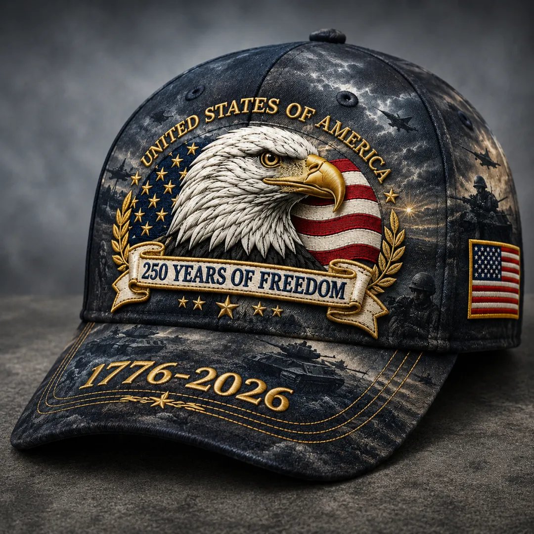 ✨2026 Ahlwomax®250 Years of Freedom Eagle Cap | Embroidered Patriotic Vintage Baseball Hat – 1776–2026 American Tribute Edition