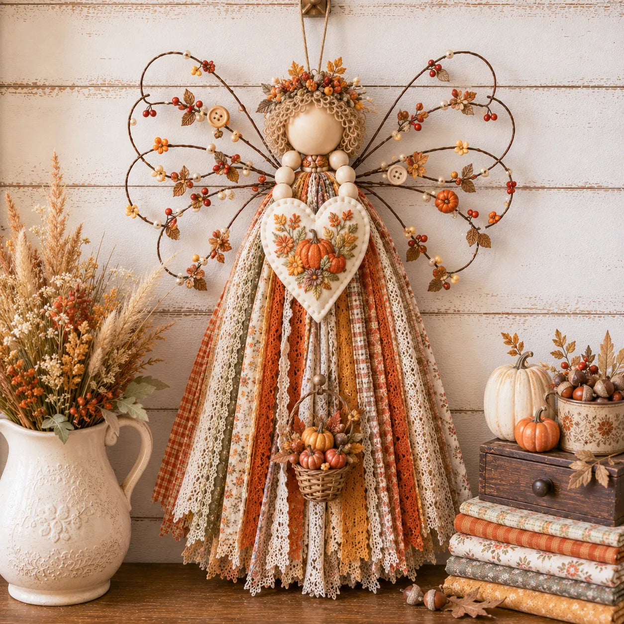🔥LAST DAY 50% OFF - 🪽 Angel Fabric Hanging DIY Kit - Stitch a Little Blessing That Stays Forever