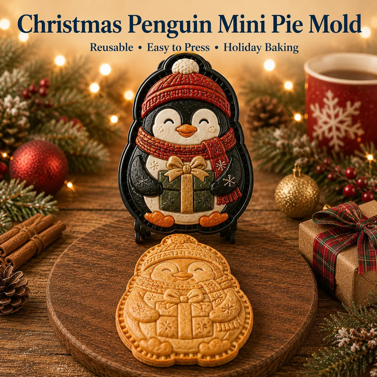 ⏳ Last Day 49% OFF – 🎄16-Design Christmas Mini Pie Mold Collection | Reusable Embossed Molds for Shaping Detailed Santa, Snowman, Reindeer, Tree & Holiday Pies 🥧✨