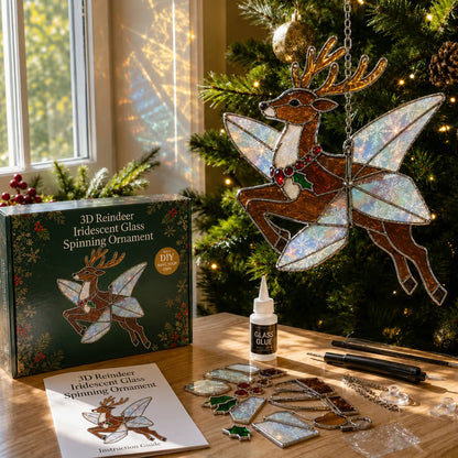 🎄Beginner-Friendly 3D Christmas Iridescent Suncatcher DIY Kit | Complete Kit with Glass-Style Panels, Metal Frames, Hanging Chain, Tools & Step-by-Step Guide Included 💕