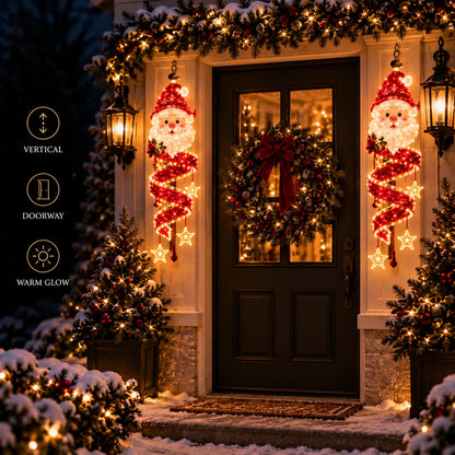 🎅Christmas Magic Spira Hanging LED Light Collection – 9 Festive Designs ✨ | Suspended Glowing Characters with Spiral Lights & Hanging Details for Porches, Windows, Entryways & Holiday Displays