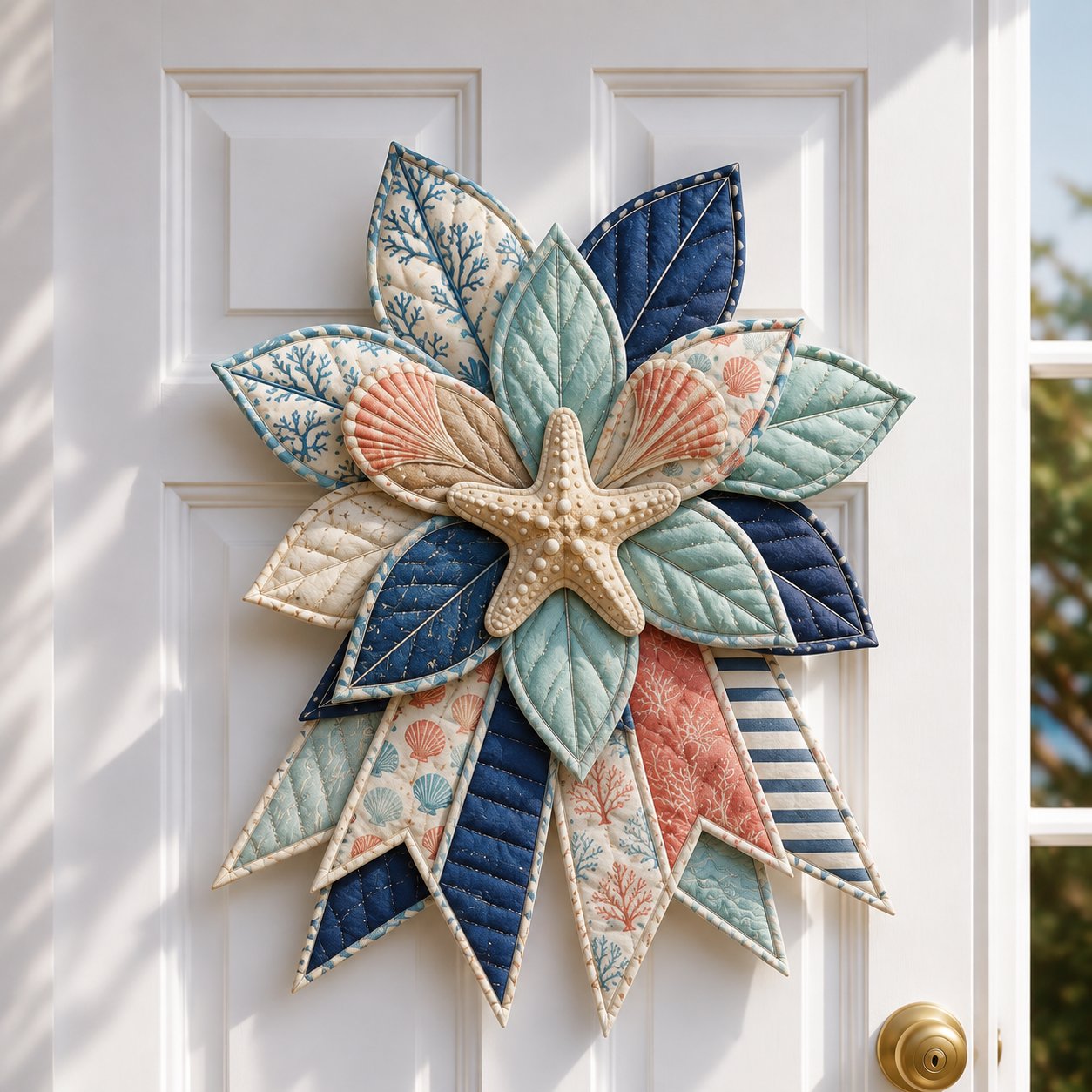 Seashell Coastal Serenity quilted bow