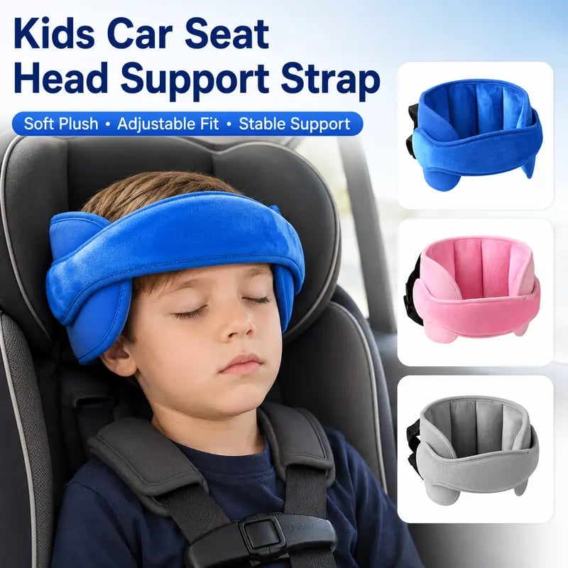 ⭐ Kids Car Seat Head Support Strap | Toddler Sleep Head Stabilizer for Car Travel
