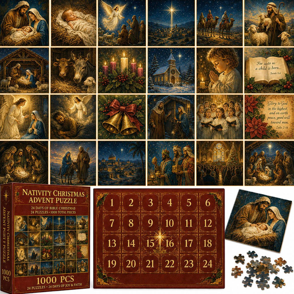 ✝️Nativity Christmas Advent Puzzle🎄A 24-Day Faith-Filled Christmas Countdown