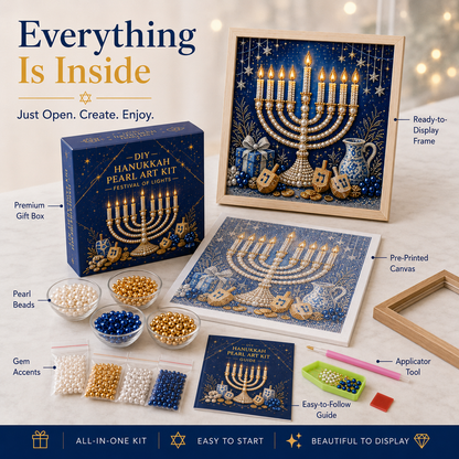 💙 50% OFF Festival of Lights Sale - DIY Hanukkah Pearl Art Kit ✨