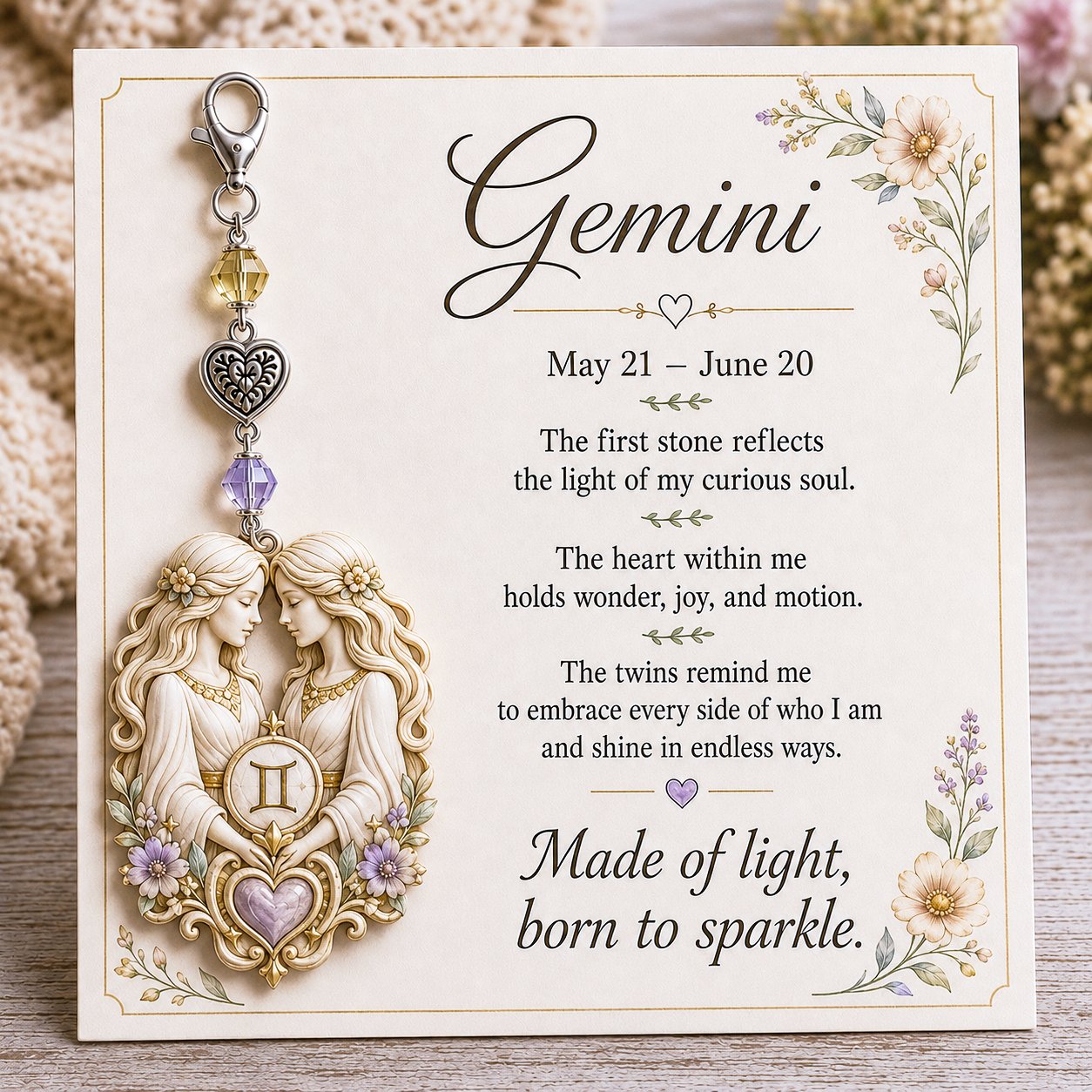 ⌛️ LAST DAY! 🔥 Free Delivery Today Only – Zodiac Charm Commemorative Card 🌙💎