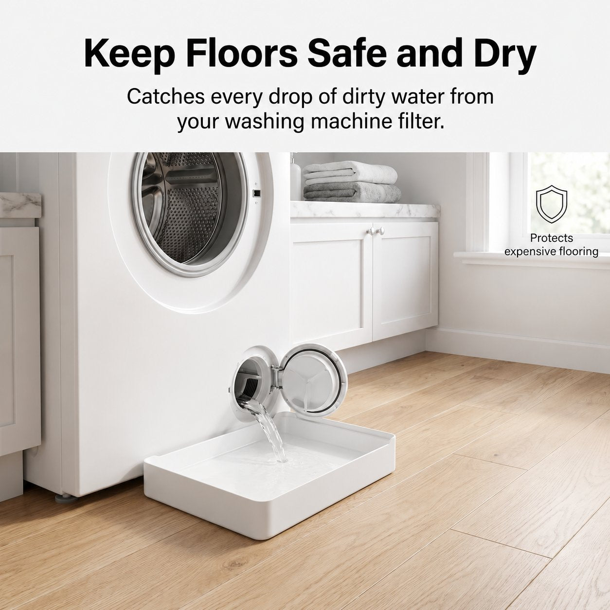 ✨🧺Keep Utility Room Floors Drier On Laundry Days - Washing Machine Drip & Drainage Tray💧