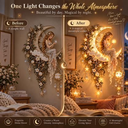 ✨ LAST DAY 50% OFF | Moon Fairy Wall Light – Moonlight Magic For Your Home