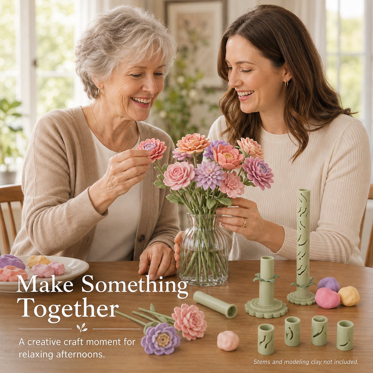 Modular Clay Bloom Maker with 9 Shaping Sleeves