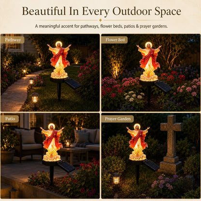 🔥 ✝️ Solar-Powered Illuminated Jesus Garden Statue | Automatic Halo Glow Outdoor Faith Decor for Gardens, Pathways & Prayer Spaces ✨