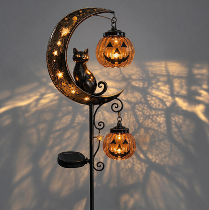 🌙 Solar-Powered Black Cat Garden Stake Light – Create a Magical Halloween Glow in Your Yard
