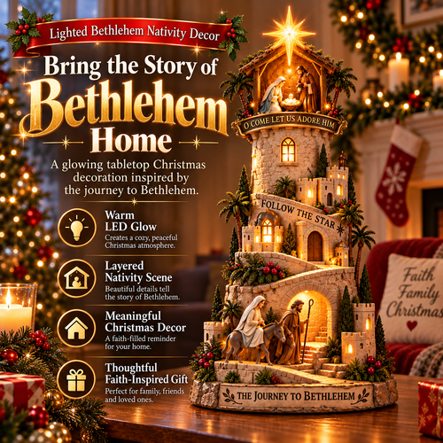 🎄✨ Last Day 50% OFF ⭐ The Journey to Bethlehem Lighted Nativity Tower