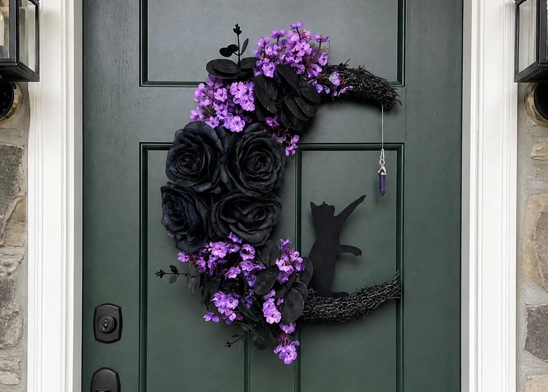 🔥Last Day 49% OFF - 🐈‍⬛🌙Handmade Halloween Cat Wreath(📦Buy 2 Free Shipping)