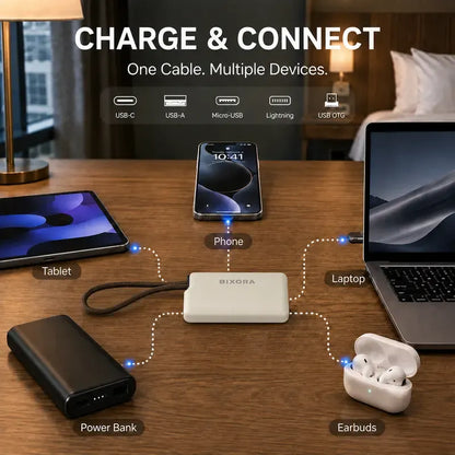 🧳 240W Pocket All-in-One Travel Tech Kit – USB-C Cable, Multi-Adapters, 480Mbps Data Sync, SIM/TF Storage & Phone Stand 🛫✨