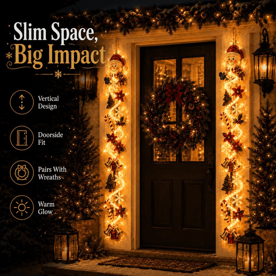 ⏳ Last day! 53% OFF – 🎅MerryCascade™ Glowing Christmas Door Hanger