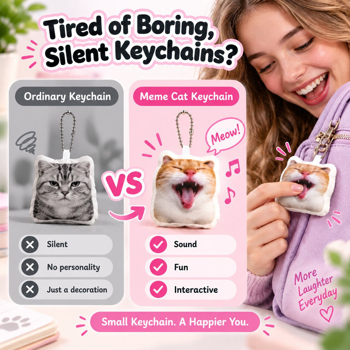 Rechargeable Meme Sound Keychain