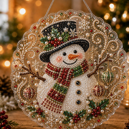 🎄 LAST DAY 49% OFF – ✨ Christmas Pearl Diamond Art Hanging Ornament Kit | Luxury Flocked Canvas with Scratch-Resistant Non-Fading Pearl Beads DIY Handmade Holiday Hanging Decor 🎅💎