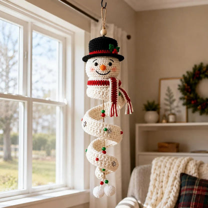 🔥 Limited Time Sale 49% OFF – ☃️ Crochet Snowman Spiral Ornament DIY Kit | Complete Beginner-Friendly Set with Soft Yarn, Crochet Hook, Festive Beads, Snowflakes & Step-by-Step Guide 🧶🎄✨