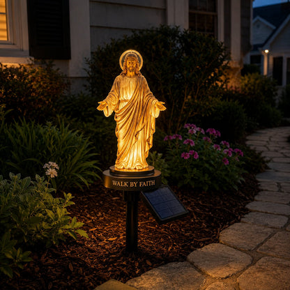 🔥 LAST DAY 49% OFF – ✝️ Walk by Faith Solar Jesus Garden Light | Automatic Warm Halo Glow, Weather-Resistant Ground Stake & No-Wiring Outdoor Faith Decor ✨