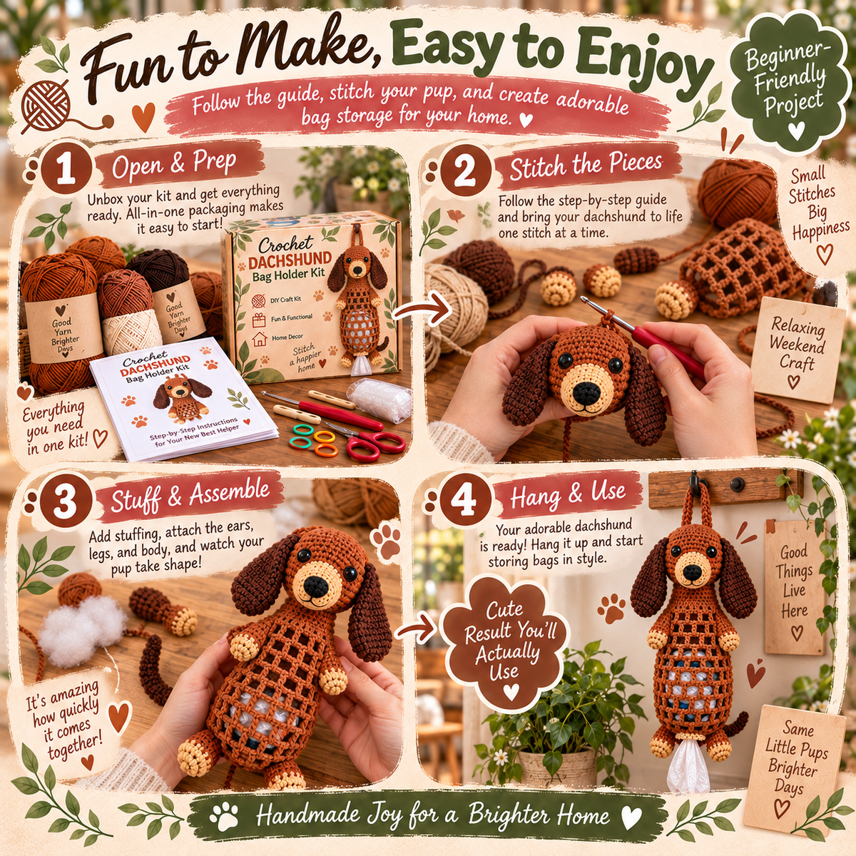 How to make Crochet Dog Bag Holder